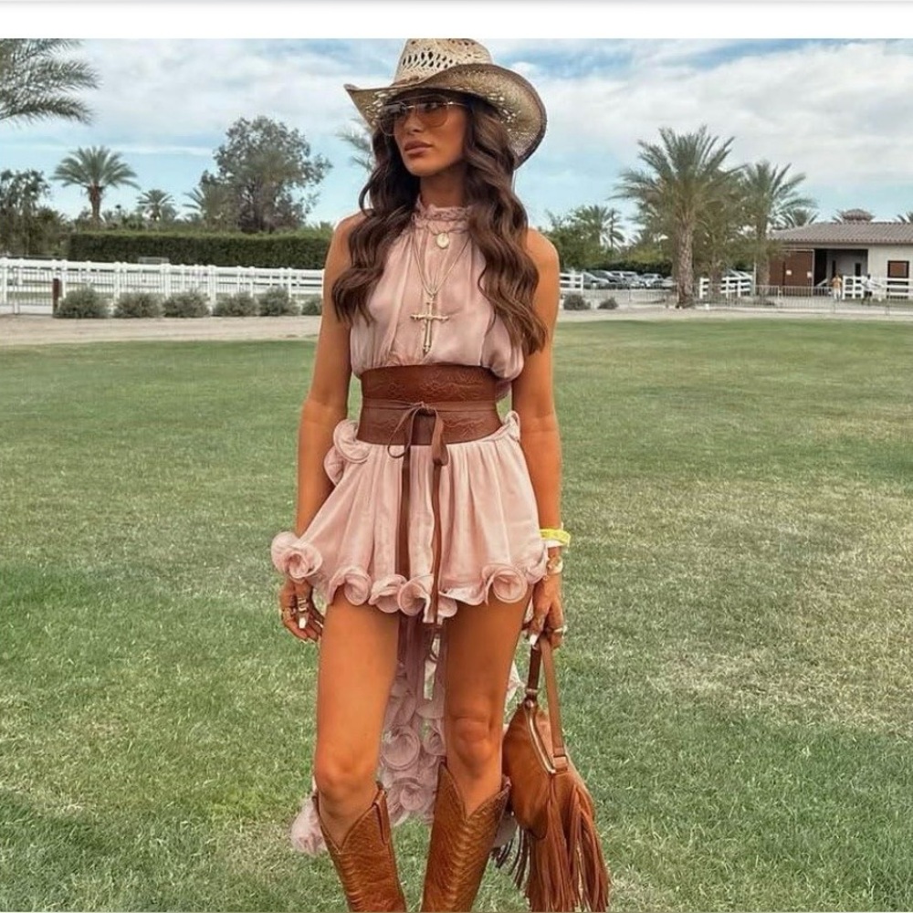 Chiffon ruffle skirt set